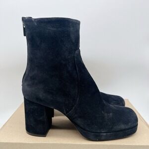 AGL Betty Waterproof Platform Ankle Boot Black Suede EU 39 US 8.5 Made In Italy